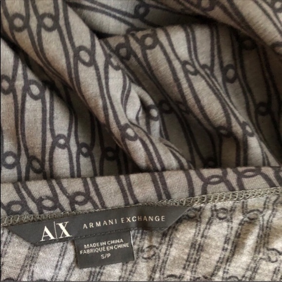 A|X Armani Exchange Gray tunic off shoulder dress Small Petite - Picture 4 of 7